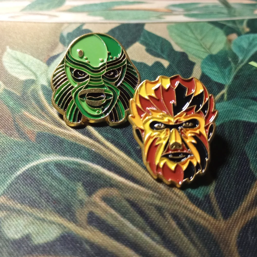 NEW Wolfman & Creature Black Lagoon Universal Horror Pin Set Halloween Spooky